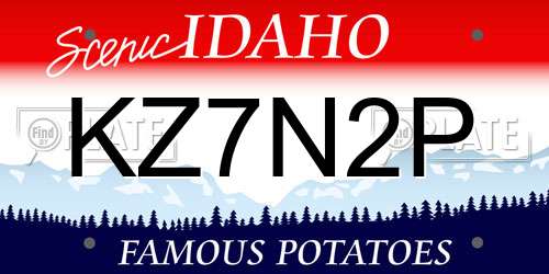 KZ7N2P Idaho License Plate