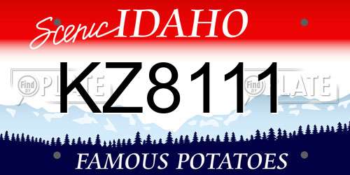 KZ8111 Idaho License Plate