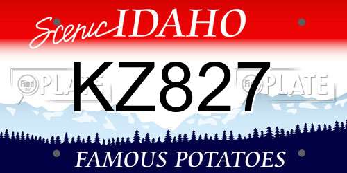 KZ827 Idaho License Plate