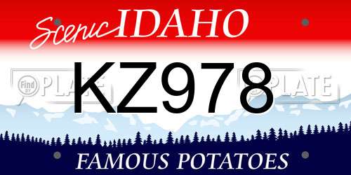 KZ978 Idaho License Plate
