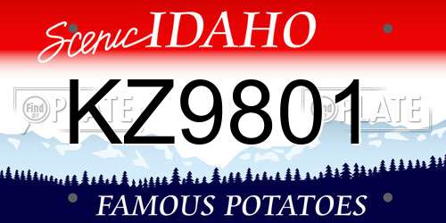 KZ9801 Idaho License Plate