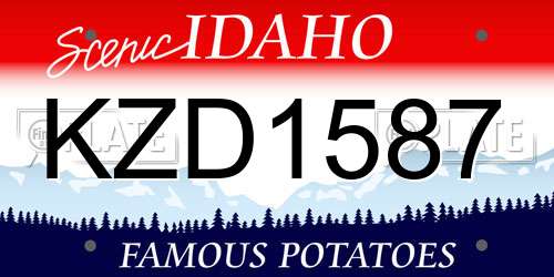 KZD1587 Idaho License Plate