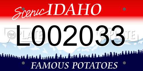 L002033 Idaho License Plate