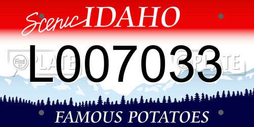 L007033 Idaho License Plate