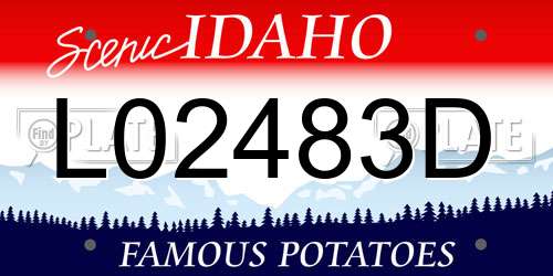 L02483D Idaho License Plate