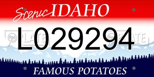 L029294 Idaho License Plate