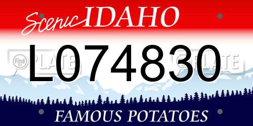 L074830 Idaho License Plate