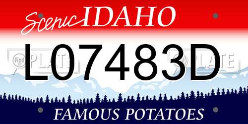L07483D Idaho License Plate