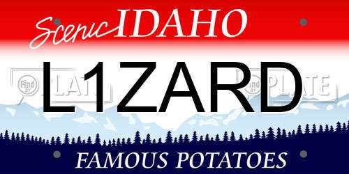 L1ZARD Idaho License Plate