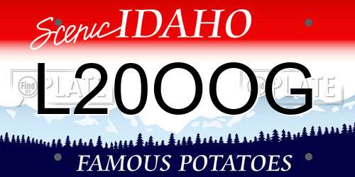 L20OOG Idaho License Plate