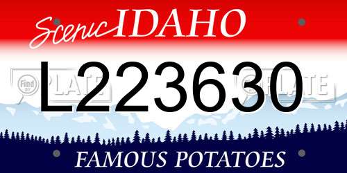 L223630 Idaho License Plate