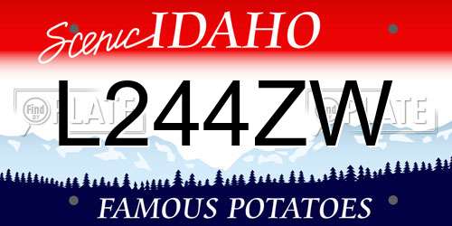 L244ZW Idaho License Plate