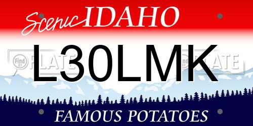 L30LMK Idaho License Plate