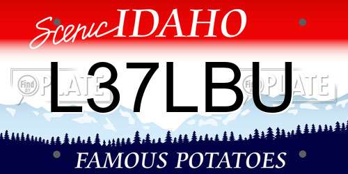L37LBU Idaho License Plate