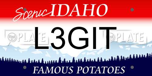 L3GIT Idaho License Plate