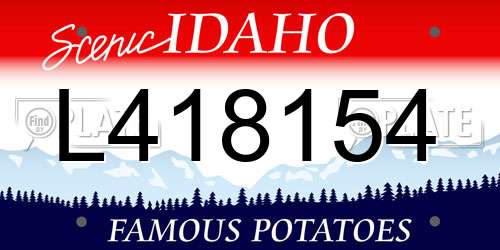 L418154 Idaho License Plate