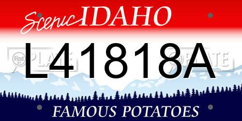 L41818A Idaho License Plate