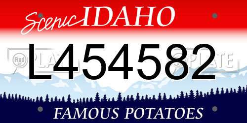 L454582 Idaho License Plate