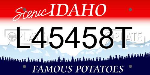 L45458T Idaho License Plate