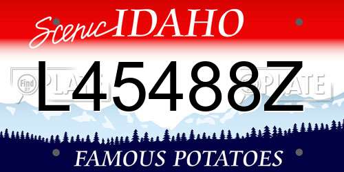 L45488Z Idaho License Plate