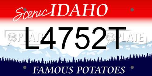 L4752T Idaho License Plate