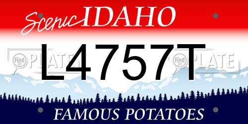 L4757T Idaho License Plate