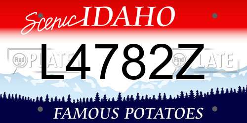 L4782Z Idaho License Plate