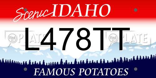 L478TT Idaho License Plate