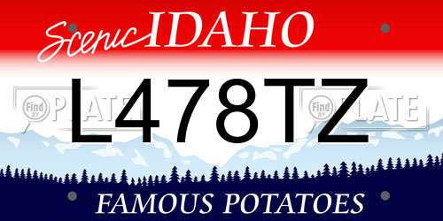 L478TZ Idaho License Plate