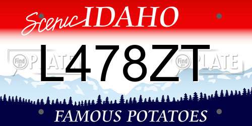 L478ZT Idaho License Plate
