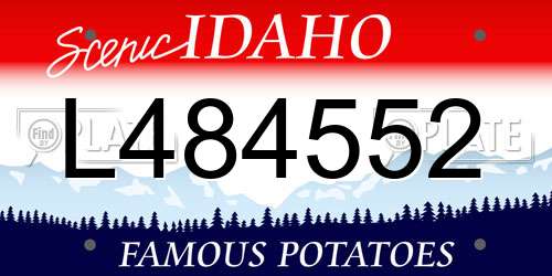 L484552 Idaho License Plate