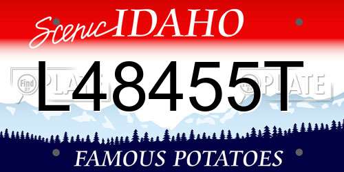 L48455T Idaho License Plate