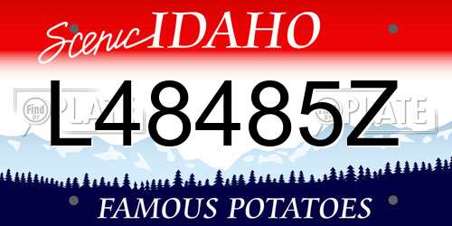 L48485Z Idaho License Plate