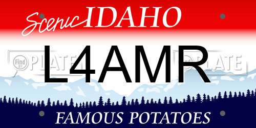 L4AMR Idaho License Plate