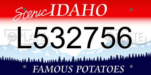 L532756 Idaho License Plate