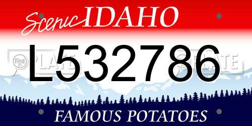 L532786 Idaho License Plate