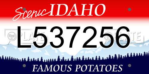 L537256 Idaho License Plate