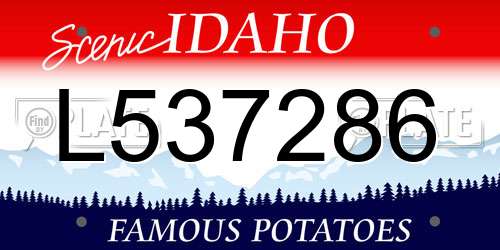 L537286 Idaho License Plate