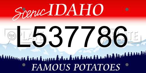 L537786 Idaho License Plate