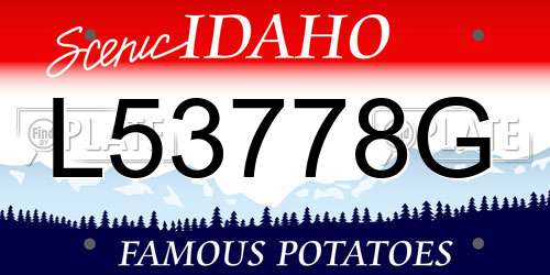 L53778G Idaho License Plate