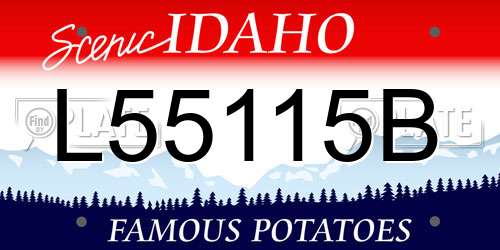 L55115B Idaho License Plate
