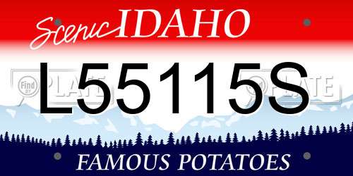 L55115S Idaho License Plate