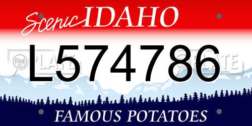 L574786 Idaho License Plate