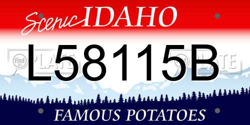 L58115B Idaho License Plate