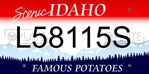 L58115S Idaho License Plate