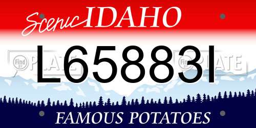 L65883I Idaho License Plate