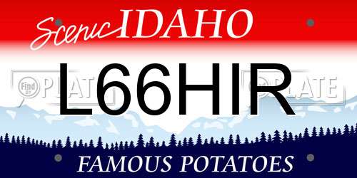 L66HIR Idaho License Plate