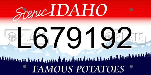 L679192 Idaho License Plate