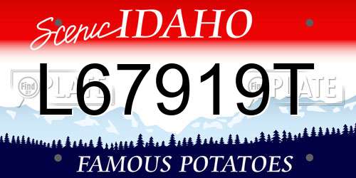 L67919T Idaho License Plate