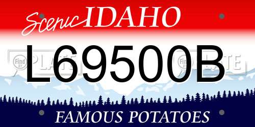 L69500B Idaho License Plate